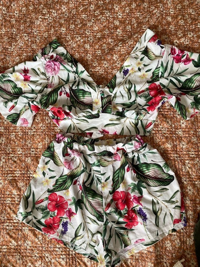 Ensemble top et short taille unique