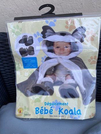 Déguisement Bébé Koala gris noir et blanc  