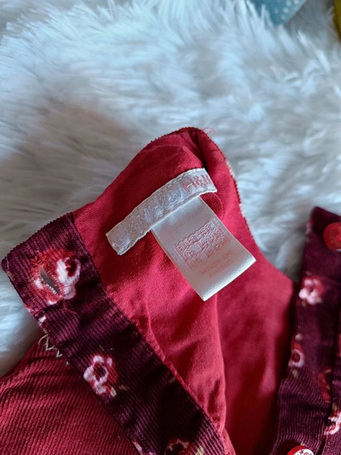 Robe chasuble velours côtelé patchwork T. 9 - 12 mois H&M - photo numéro 7