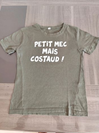T-shirt kaki petit mec costaud 10ans