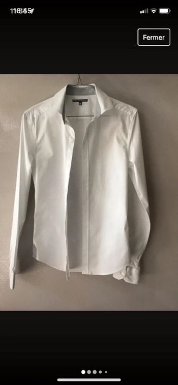 Chemise cintrée blanche détail gris