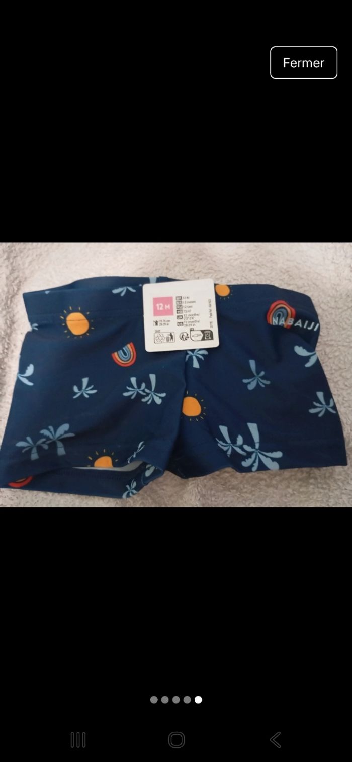 Lot 3 shorts de bain bébé 12mois - photo numéro 5
