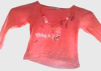 Sous-pull fille 3 ans Kiss Melody Fuchsia - Détails originaux - Très bon état