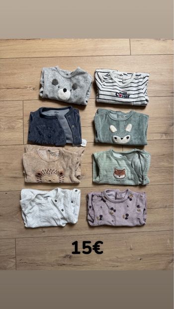Pyjamas velours 1 mois