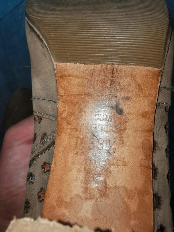 Bottines en cuir beiges / Colisée Paris - photo numéro 7