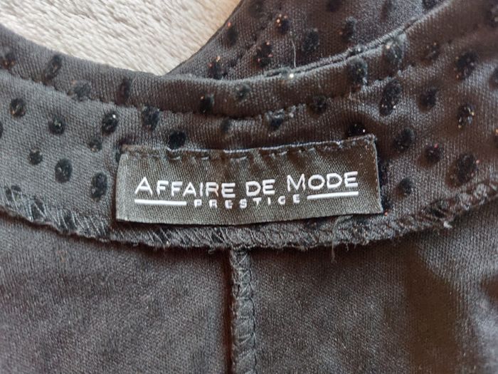 Robe longue Affaire de mode Prestique noir pois velours sans manches taille 36-38 - photo numéro 7