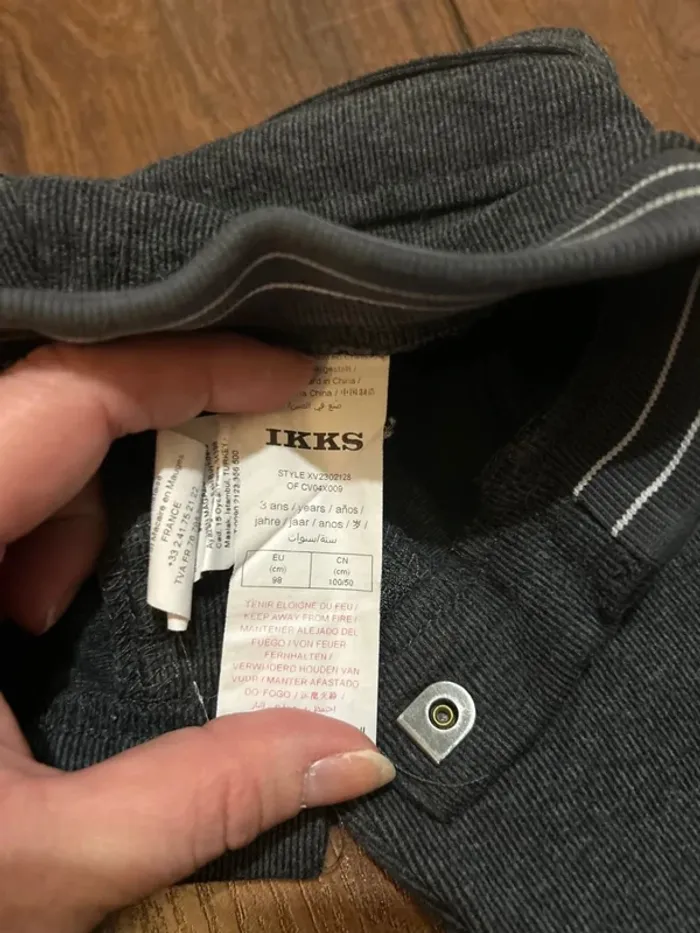 pantalon habillé garcon IKKS gris foncé chiné taille 3 ans - photo numéro 14