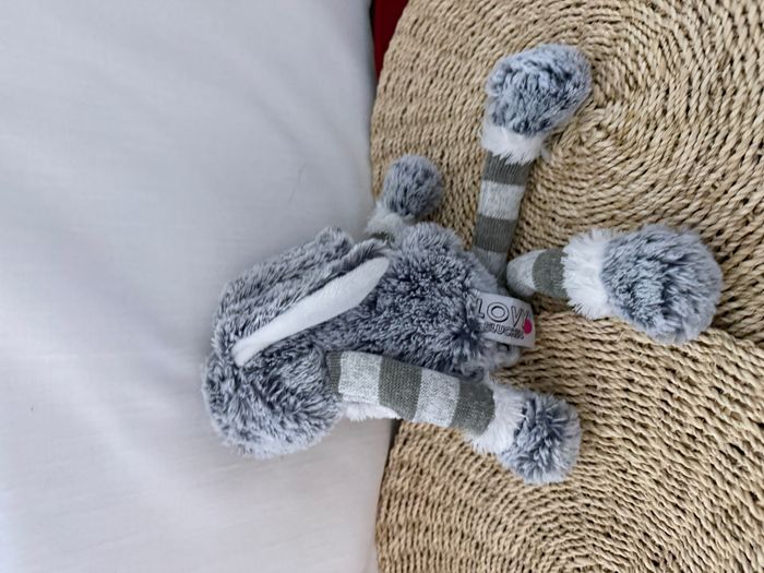doudou lapin bringé ligné - photo numéro 2