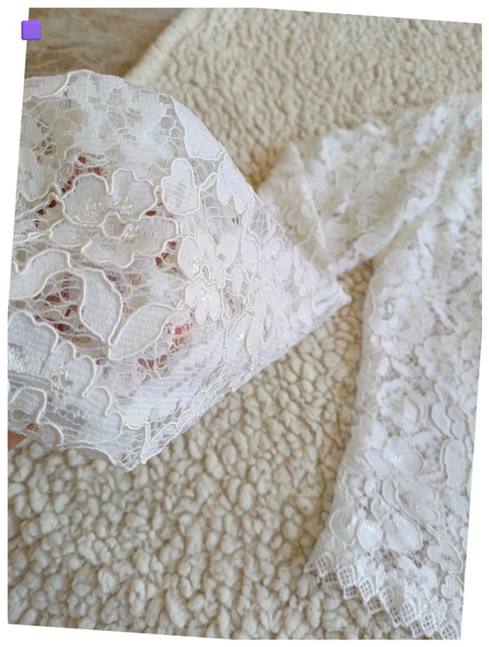 Gilet dentelle blanche manches longues sexy mignon romantique– Taille S - photo numéro 4