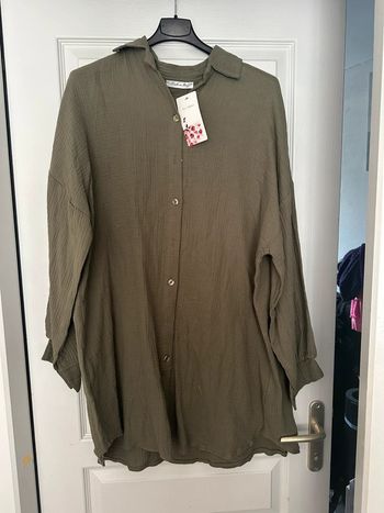 Chemise gaze de coton kaki