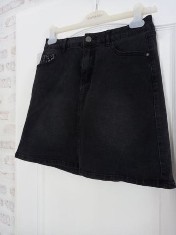 Jupe denim noire Cache-cache