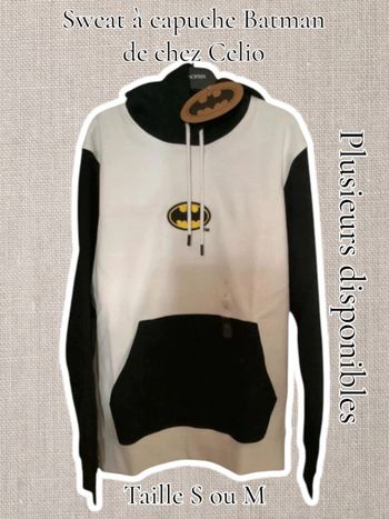 Sweat à capuche batman de chez celio - Taille S ou M - Neuf sous blister
