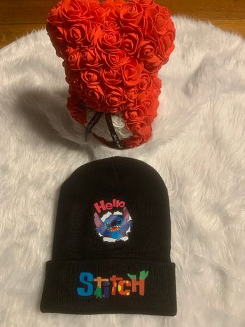 Bonnet enfants stitch noir