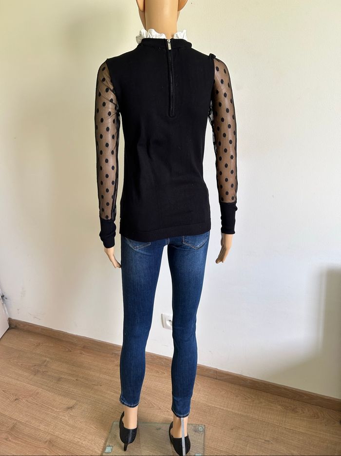 Pull noir et blanc à manches longues Morgan taille XS TBE - photo numéro 6