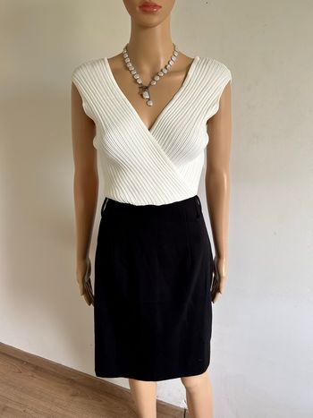 Robe noire et écrue neuve sans manches Morgan taille M (avec passants de ceinture)