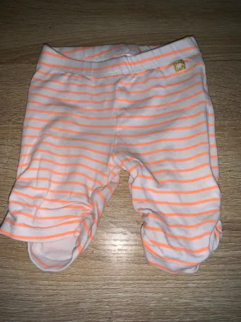 Short bébé rayé orange et blanc, doux et confortable 6 mois