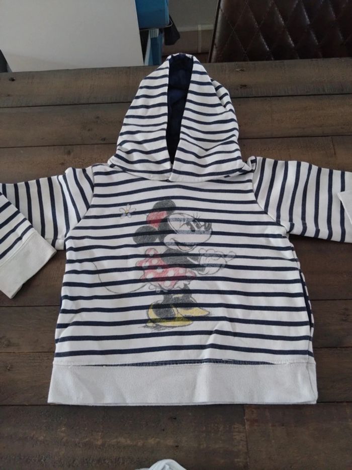 Sweat marinière a capuche Disney 3 4 ans
