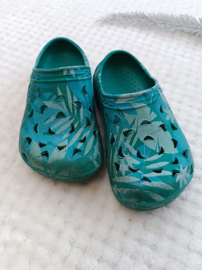🔸Chaussures type Crocs Bleu Vert - Hipps Taille 24 25🔸 - photo numéro 3