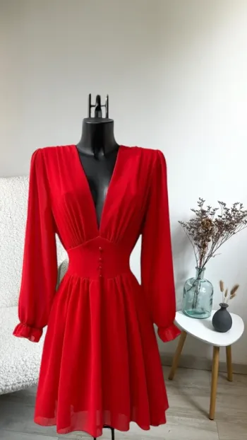 Robe midi rouge