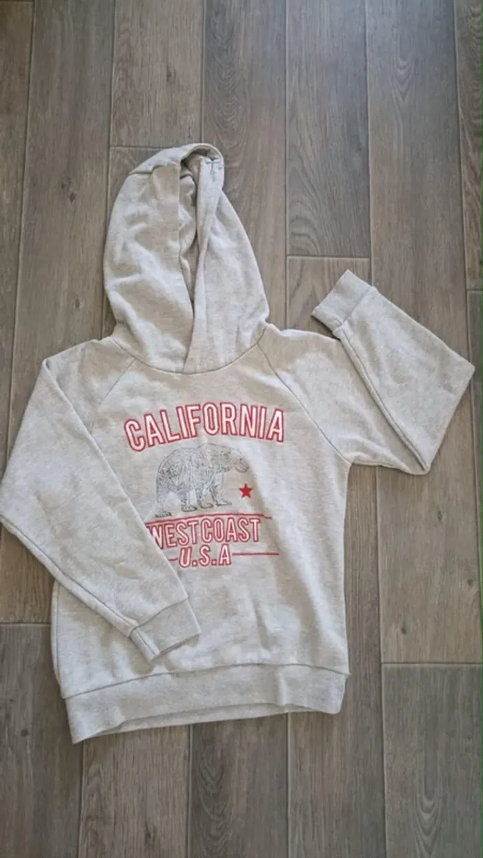 pull type sweat à capuche 10 ans Orchestra gris bon état
