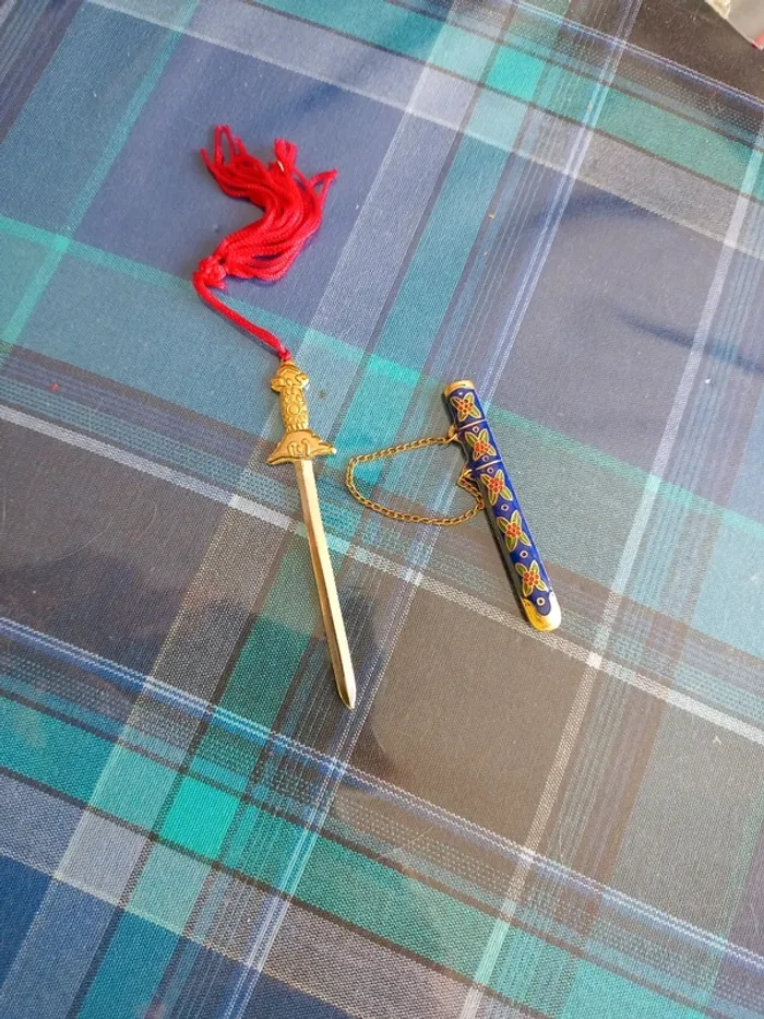 Coupe-papier original et rare en cloisonné chinois - photo numéro 2