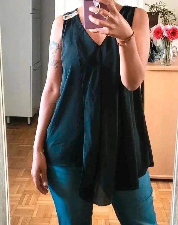Blouse asymétrique voile Promod Taille 38 - photo numéro 2