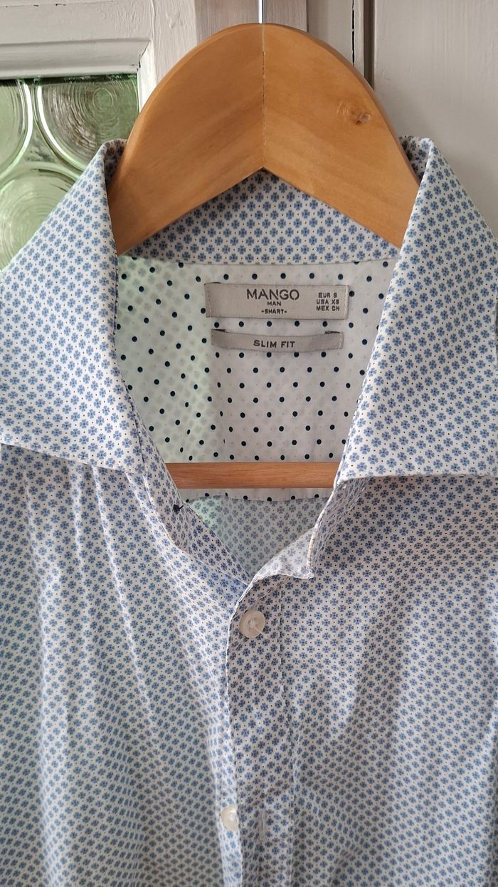 chemise MANGO à motifs bleus - photo numéro 2