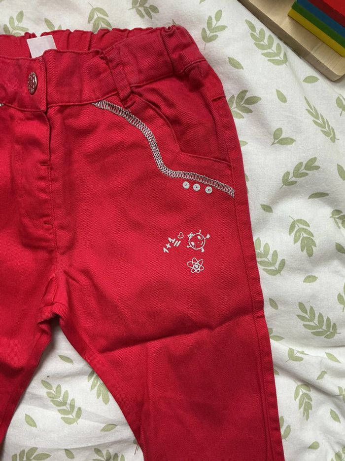 pantalon léger rose/rouge u tout petits taille réglable 6 mois - photo numéro 4