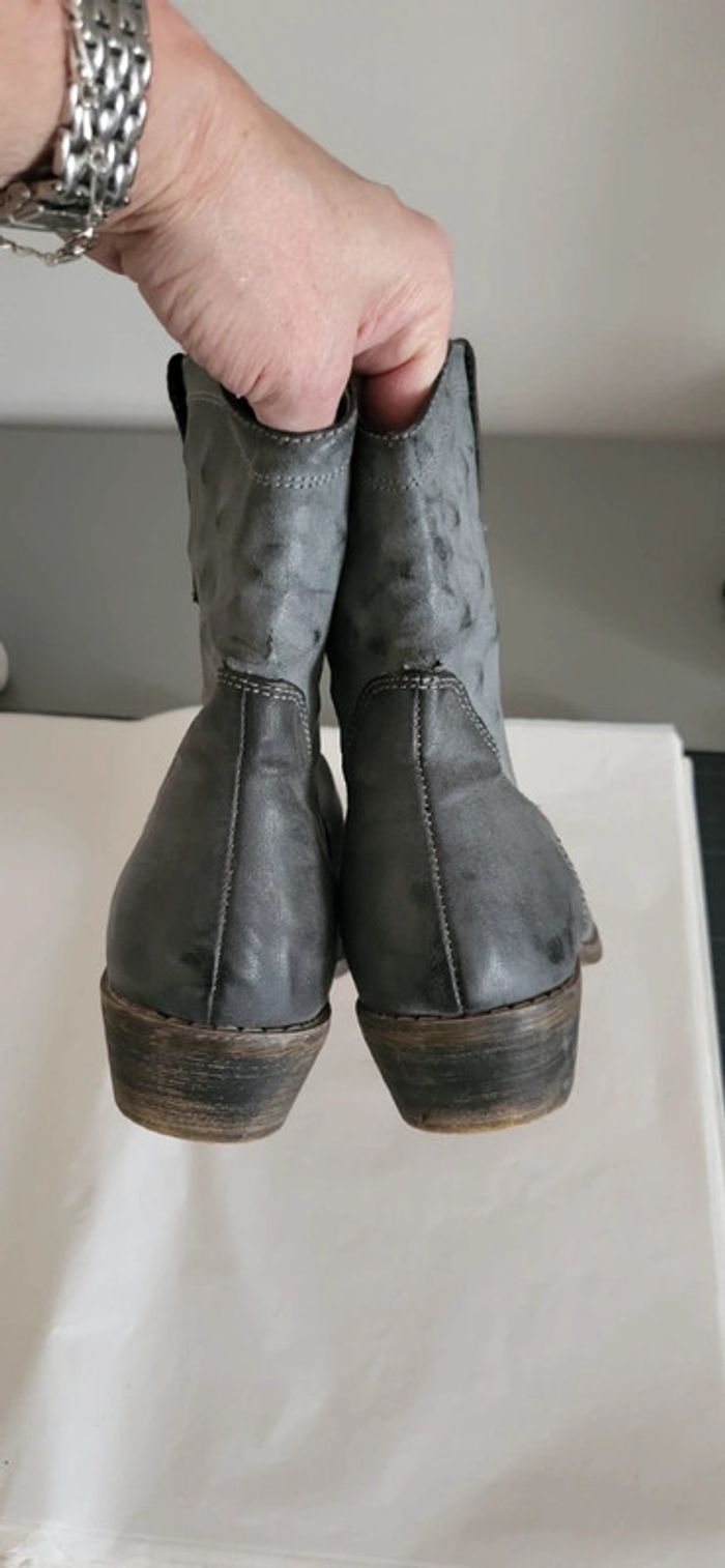 Bottines pointues grises Cowboy. Carla Samuel. 40 🥰 - photo numéro 5