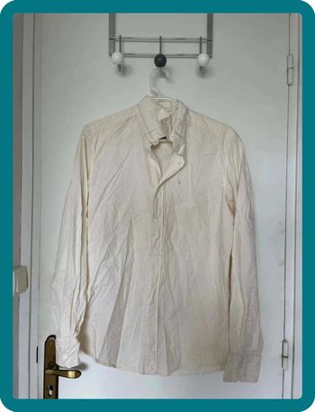Chemise beige jaune points