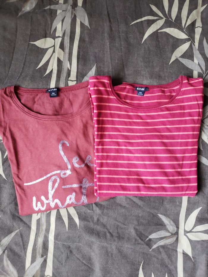 Lot de 2 t-shirts Kiabi manches longues taille 10 ans
