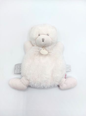 Doudou et Compagnie ours polaire blanc DC3266 le doudou ours rose paillettes