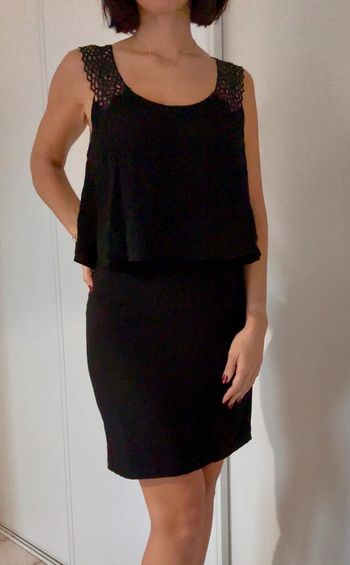 Robe dos décolleté noire taille 2 - Sandro - très bon état