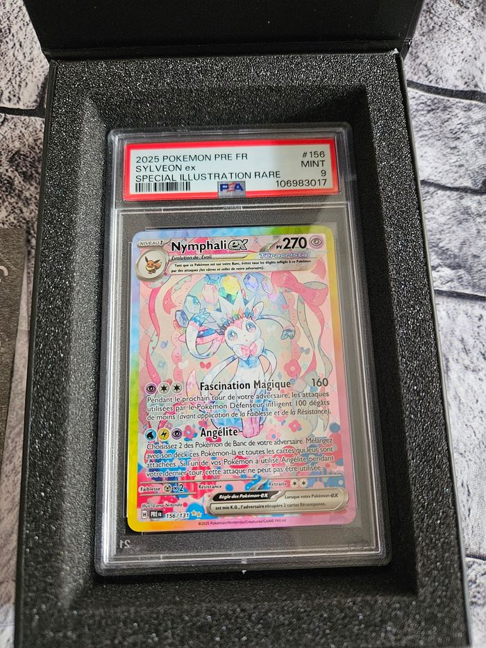 Carte Pokémon gradé Psa neuve Nymphali ex