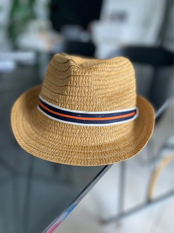 Chapeau paille bébé 54 cl Kiabi galon couvre tête