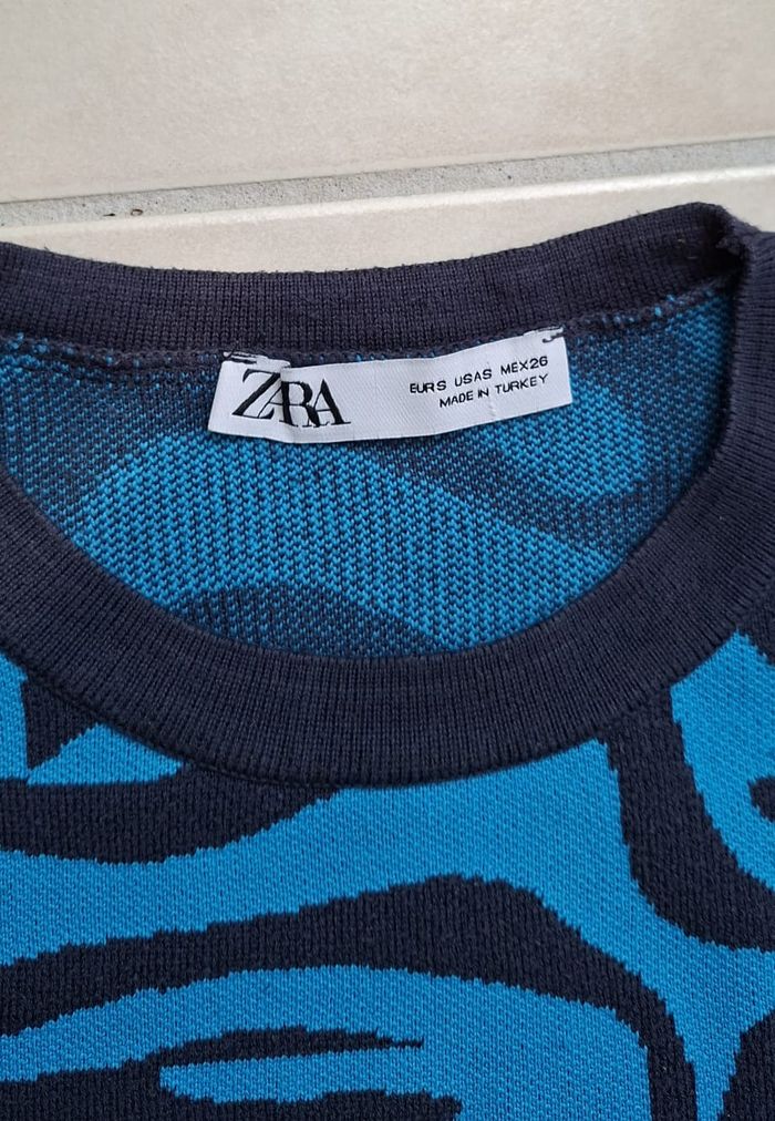 Pull femme ZARA bleu S - photo numéro 2