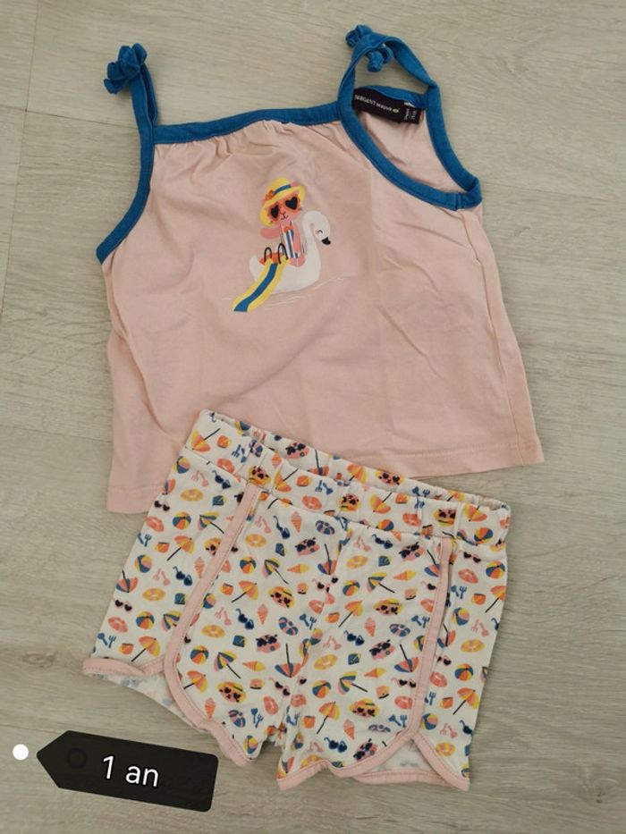 Pyjama short débardeur 12 mois fille 1 an