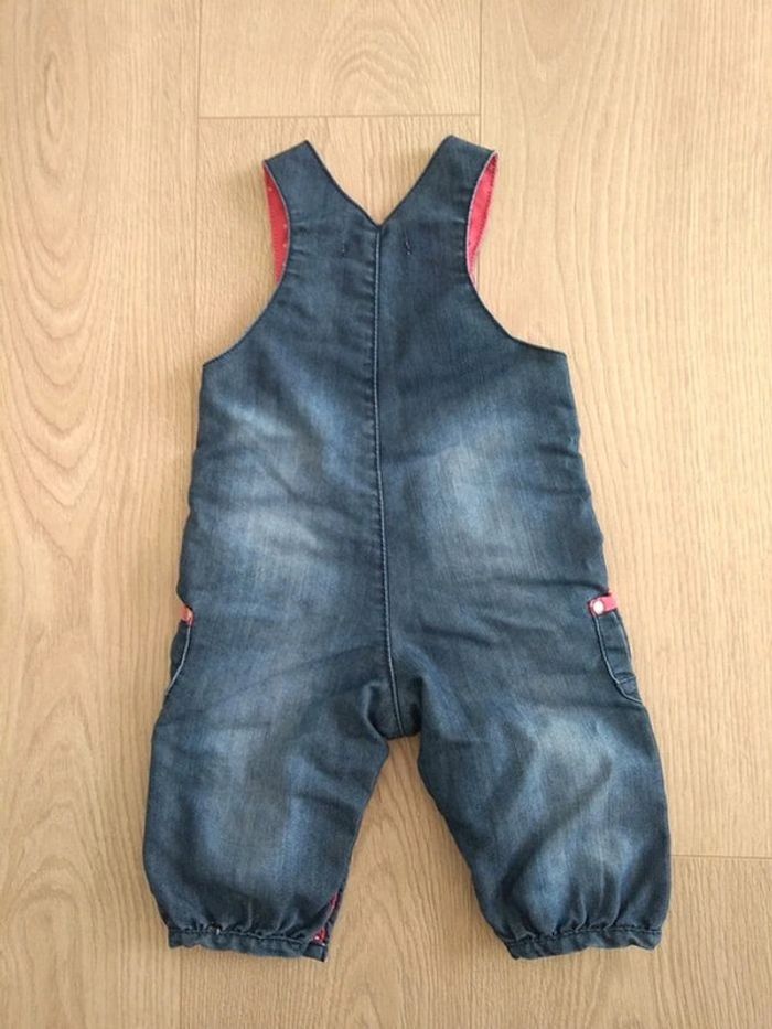 Ensemble fille salopette jean pantalon, tee shirt DPAM 6 mois - photo numéro 3