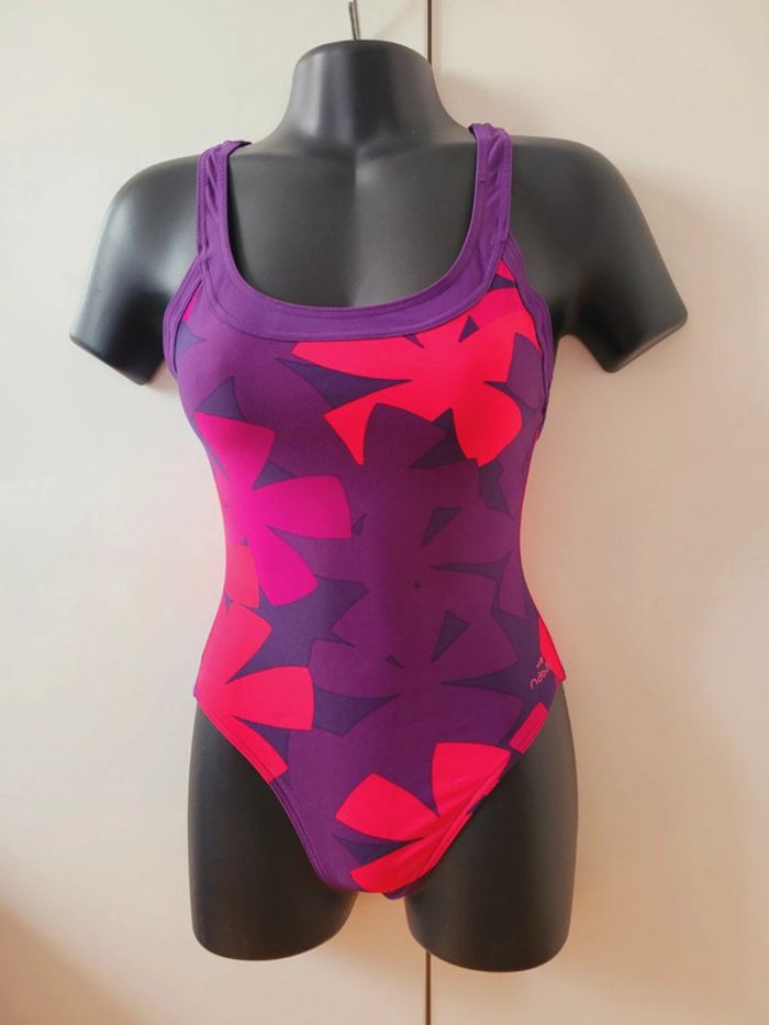 Neuf maillot de bain 1 pièce fleurs motifs Nabaji bikini piscine sport femme taille XS 34 coquette - photo numéro 3