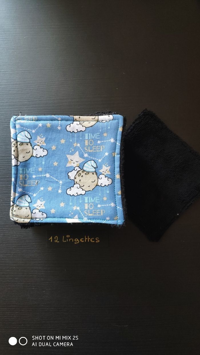 12 lingettes lavables, neuf..