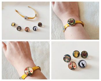 Bracelet pression effet cuir+ 5 boutons