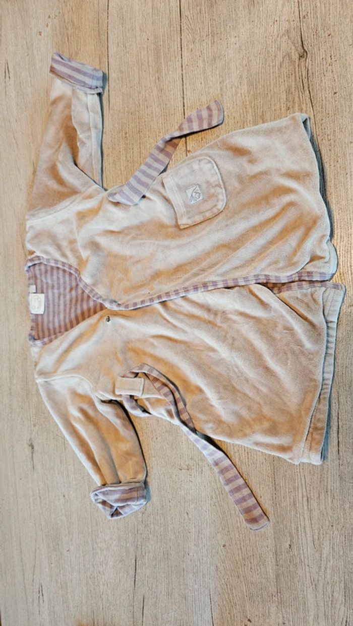 Peignoir bien chaud à manches loncues, beuge foncé, Noukie s, 3 ans, peu mis - photo numéro 5