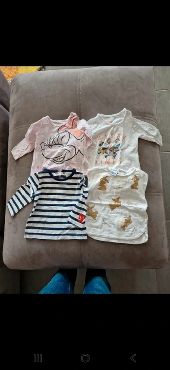 Lot de 4 tee-shirt disney 6 mois fille. - photo numéro 6