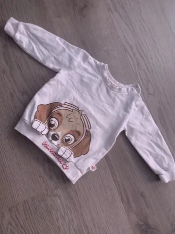 Pull sweat blanc Stella Paw Patrol en 12 mois