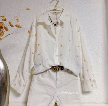 Blouse Blanche cœur doré 💛 taille XXXL 🌸