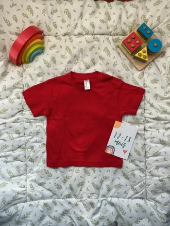 teeshirt manches courtes rouge 12/18 mois mosquito