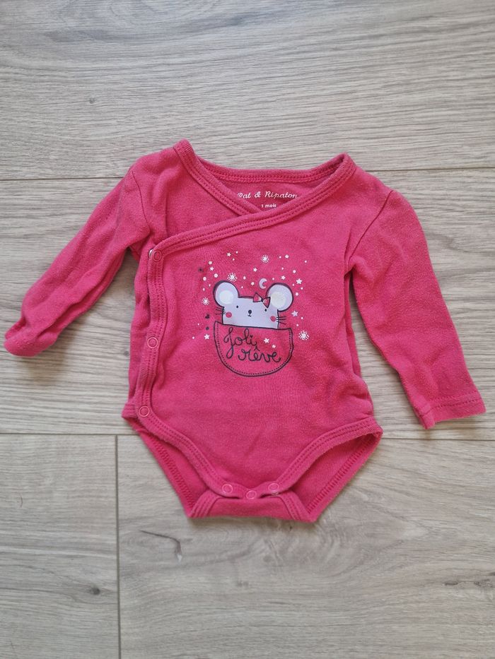 Lot de 5 bodies bébé fille 1 mois manches longues - photo numéro 5