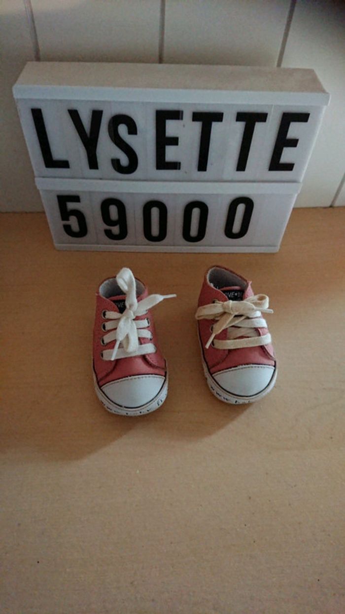 Chaussons basket rose 0/6m