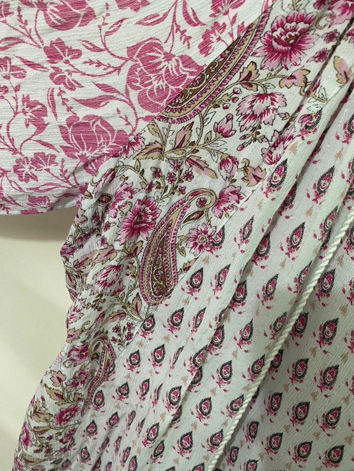 Blouse blanche et rose MS Mode taille 48 - photo numéro 3