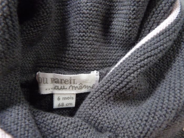 Gilet cardigan tricot rose gris nuage Du Pareil Au Même 6 mois fille - photo numéro 4